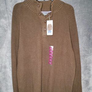 Eddie Bauer Button Mock Neck Sweater